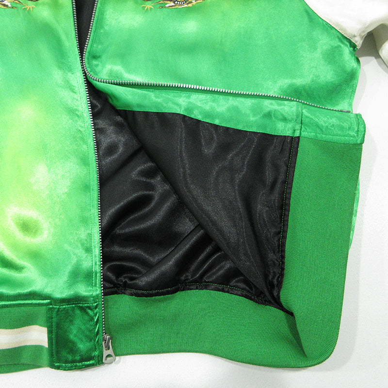 schott | ショット USED加工総刺繍スカジャン ブリーチ加工 タイガー 虎 スーベニアジャケット 782-5152008 グリーン サイズ：M【三重本店】
