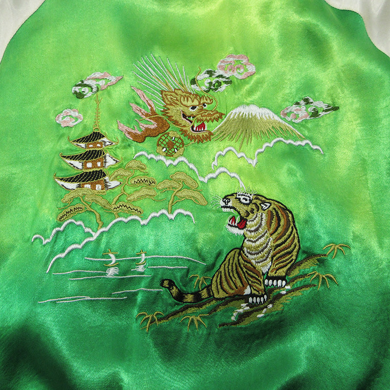 schott | ショット USED加工総刺繍スカジャン ブリーチ加工 タイガー 虎 スーベニアジャケット 782-5152008 グリーン サイズ：M【三重本店】