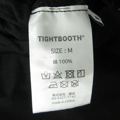 TIGHTBOOTH PRODUCTION | タイトブースプロダクション USED加工リバーシブル半袖Tシャツ ロゴプリント×胸ポケット ダメージ加工 半袖Ｔシャツ ブラック×パープル サイズ：M【三重本店】