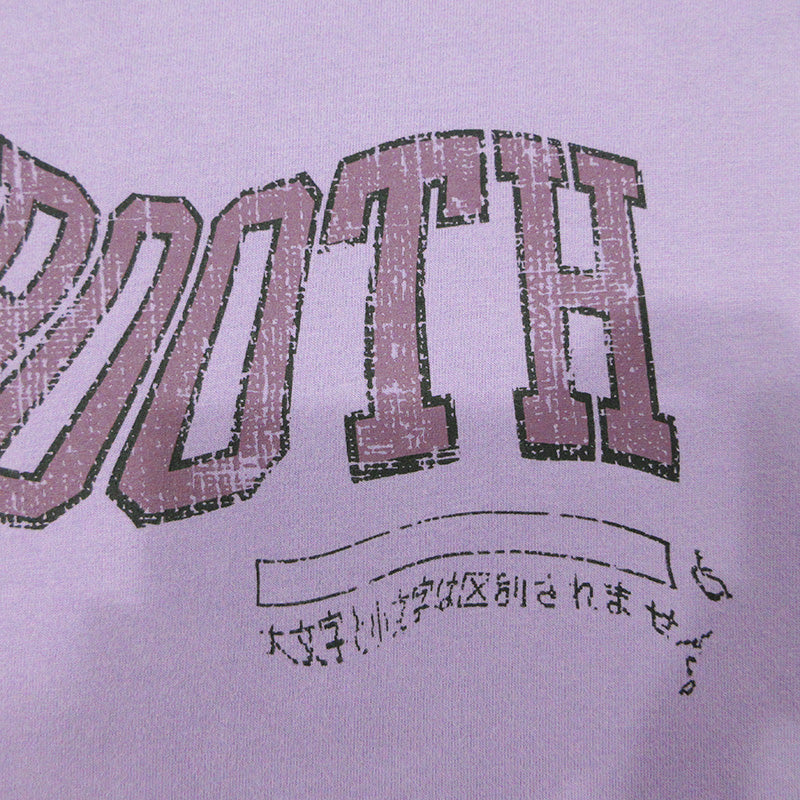 TIGHTBOOTH PRODUCTION | タイトブースプロダクション USED加工リバーシブル半袖Tシャツ ロゴプリント×胸ポケット ダメージ加工 半袖Ｔシャツ ブラック×パープル サイズ：M【三重本店】