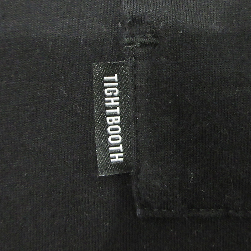 TIGHTBOOTH PRODUCTION | タイトブースプロダクション USED加工リバーシブル半袖Tシャツ ロゴプリント×胸ポケット ダメージ加工 半袖Ｔシャツ ブラック×パープル サイズ：M【三重本店】