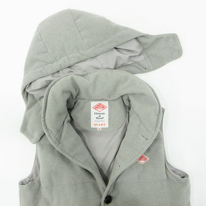 Danton | ダントン × BEAMS ビームス別注 ウールモッサダウンベスト 襟2WAY ロゴワッペン ダウンベスト JD-8852(17A-FA-002) グレー サイズ：42【三重本店】