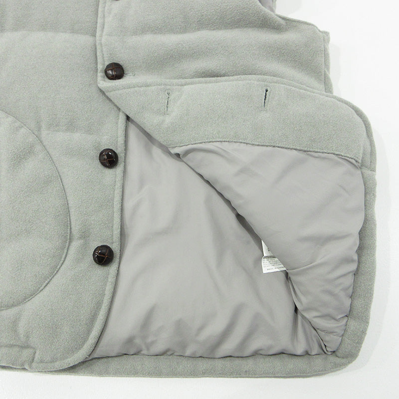 Danton | ダントン × BEAMS ビームス別注 ウールモッサダウンベスト 襟2WAY ロゴワッペン ダウンベスト JD-8852(17A-FA-002) グレー サイズ：42【三重本店】