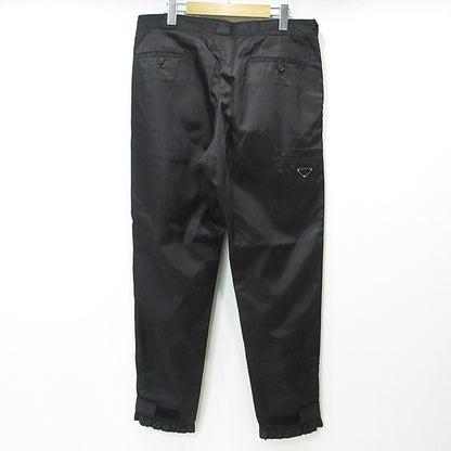PRADA | プラダ Nylon Gabardine Trousers ナイロンギャバジントラウザー トライアングルロゴ 三角ロゴ パンツ SPG41 ブラック サイズ：50【三重本店】