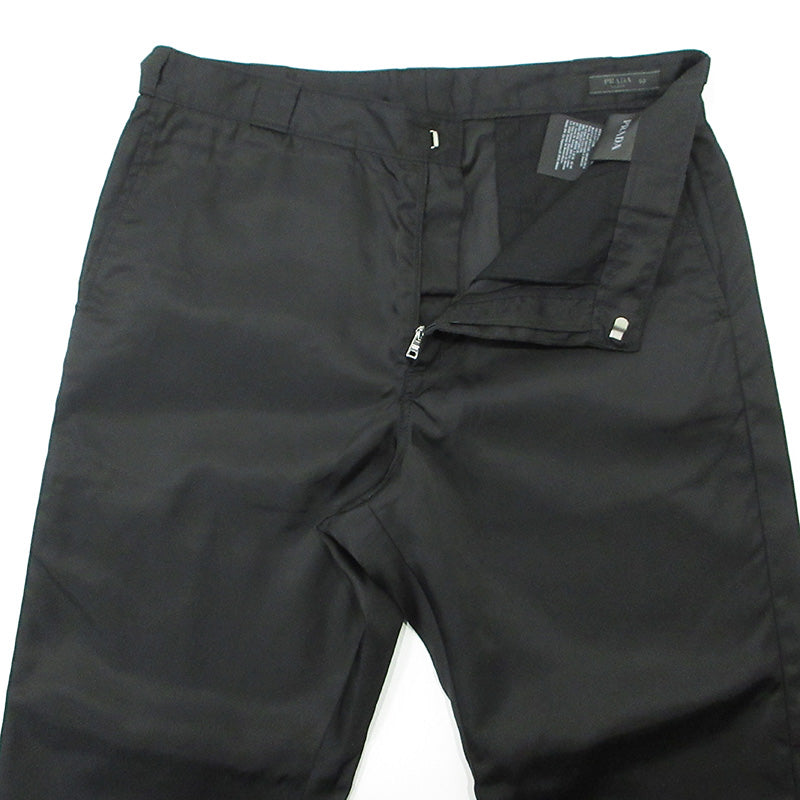 PRADA | プラダ Nylon Gabardine Trousers ナイロンギャバジントラウザー トライアングルロゴ 三角ロゴ パンツ SPG41 ブラック サイズ：50【三重本店】