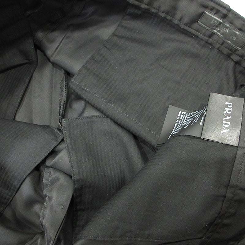 PRADA | プラダ Nylon Gabardine Trousers ナイロンギャバジントラウザー トライアングルロゴ 三角ロゴ パンツ SPG41 ブラック サイズ：50【三重本店】