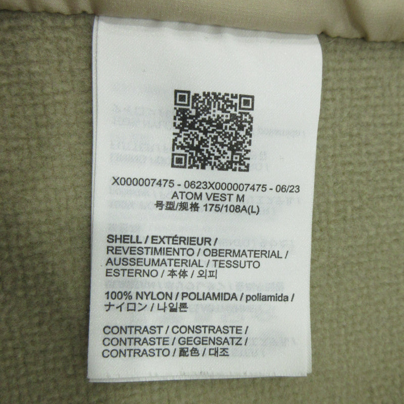 ARC'TERYX | アークテリクス ATOM VEST 中綿ベスト ベージュ サイズ：L【三重本店】