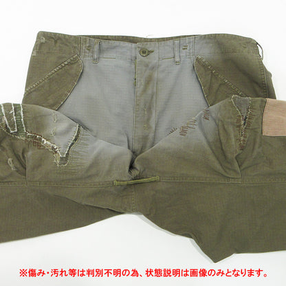 SAPEur | サプール M-65 Re:MAKE CARGOPANTS リメイクカーゴパンツ USED加工 ダメージ加工 カーゴパンツ カーキグリーン×グレー サイズ：XL【三重本店】
