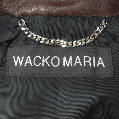 WACKOMARIA | ワコマリア LEATHER VARSITY JACKET TYPE-1 レザーバーシティジャケット カウレザー袖ロゴ刺繍ウールスタジャン スタジャン グリーン×ブラウン サイズ：XL【三重本店】
