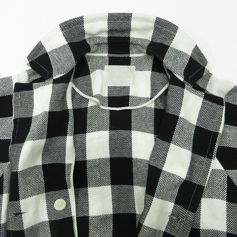 GRACE Class | グレース クラス ビックチェックL/Cコート 袖2WAY総柄ダブルボタンコート その他アウター 02221 69053-00 ブラック×ホワイト マルチカラー サイズ：36【三重本店】