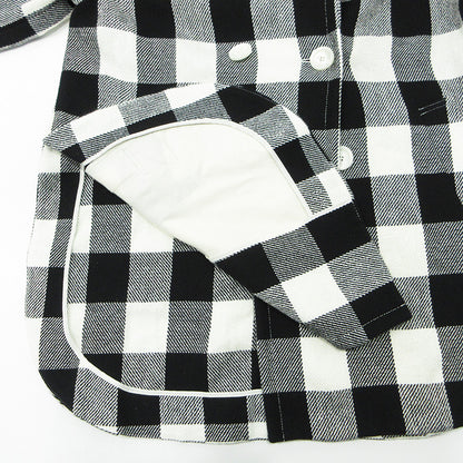 GRACE Class | グレース クラス ビックチェックL/Cコート 袖2WAY総柄ダブルボタンコート その他アウター 02221 69053-00 ブラック×ホワイト マルチカラー サイズ：36【三重本店】