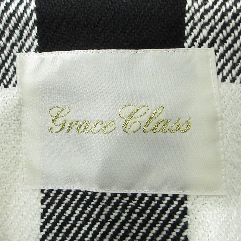 GRACE Class | グレース クラス ビックチェックL/Cコート 袖2WAY総柄ダブルボタンコート その他アウター 02221 69053-00 ブラック×ホワイト マルチカラー サイズ：36【三重本店】