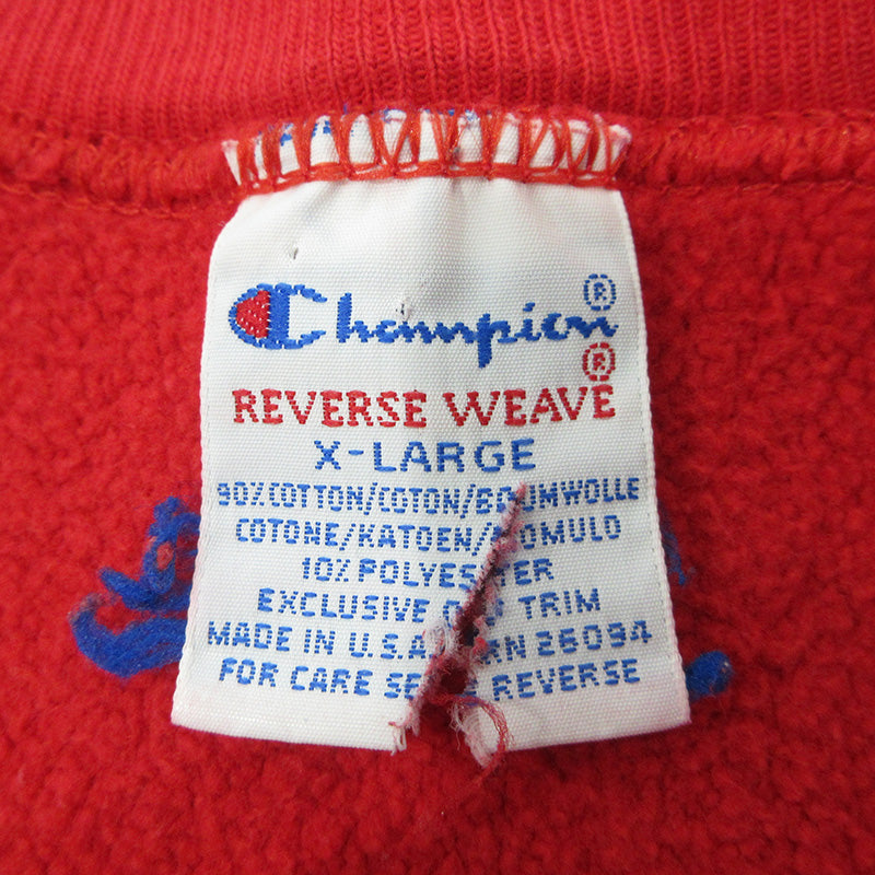 Champion | チャンピオン OHIO STATE オハイオステート REVERSE WEAVE リバースウィーブ 90's U.S.A.製 ロゴプリント長袖スウェットシャツ スウェット レッド サイズ：XL【三重本店】