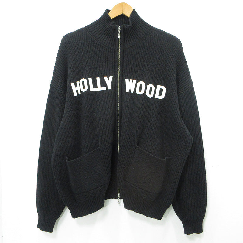 DAIRIKU | ダイリク HOLLYWOOD Drivers Knit ハリウッドドライバーズニットジャケット 24ss ロゴワッペンコットン長袖セータージャケット ニット 24SS K-6 ブラック サイズ：M【三重本店】