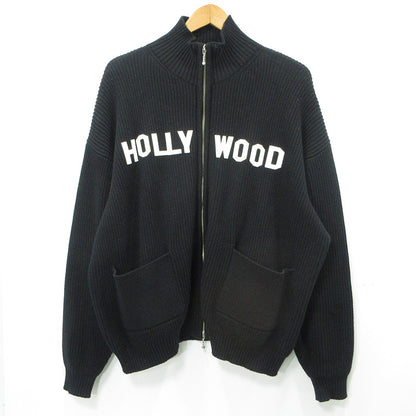 DAIRIKU | ダイリク HOLLYWOOD Drivers Knit ハリウッドドライバーズニットジャケット 24ss ロゴワッペンコットン長袖セータージャケット ニット 24SS K-6 ブラック サイズ：M【三重本店】