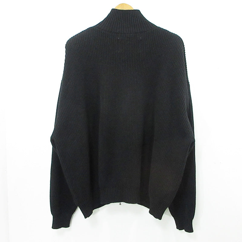 DAIRIKU | ダイリク HOLLYWOOD Drivers Knit ハリウッドドライバーズニットジャケット 24ss ロゴワッペンコットン長袖セータージャケット ニット 24SS K-6 ブラック サイズ：M【三重本店】