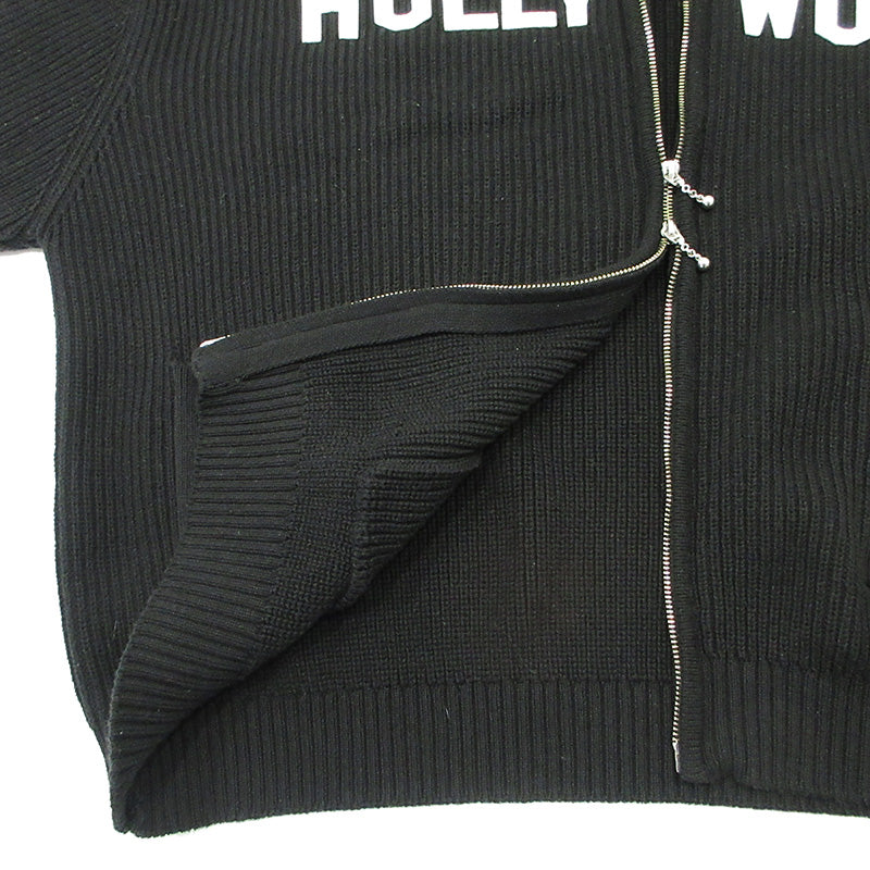DAIRIKU | ダイリク HOLLYWOOD Drivers Knit ハリウッドドライバーズニットジャケット 24ss ロゴワッペンコットン長袖セータージャケット ニット 24SS K-6 ブラック サイズ：M【三重本店】