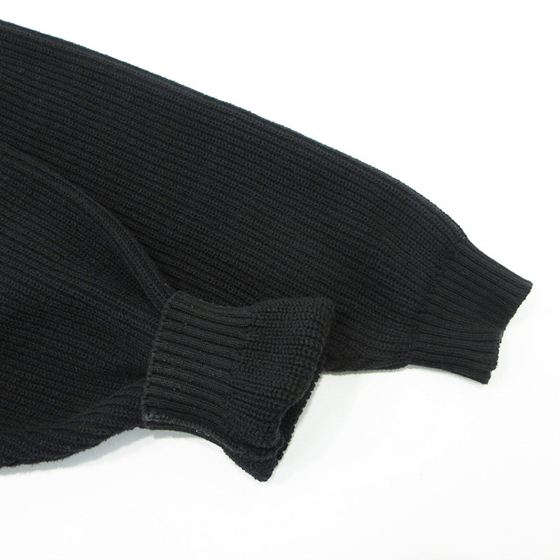 DAIRIKU | ダイリク HOLLYWOOD Drivers Knit ハリウッドドライバーズニットジャケット 24ss ロゴワッペンコットン長袖セータージャケット ニット 24SS K-6 ブラック サイズ：M【三重本店】