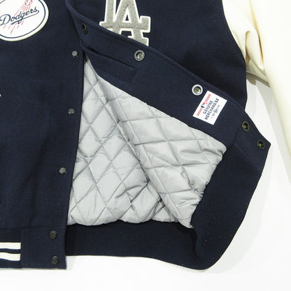 NEW ERA | ニューエラ × Dodgers ドジャーズ ヴァ―シティジャケット(バーシティジャケット) ロゴワッペン中綿ジャケット スタジャン ネイビー サイズ：表記サイズ(EU)【三重本店】