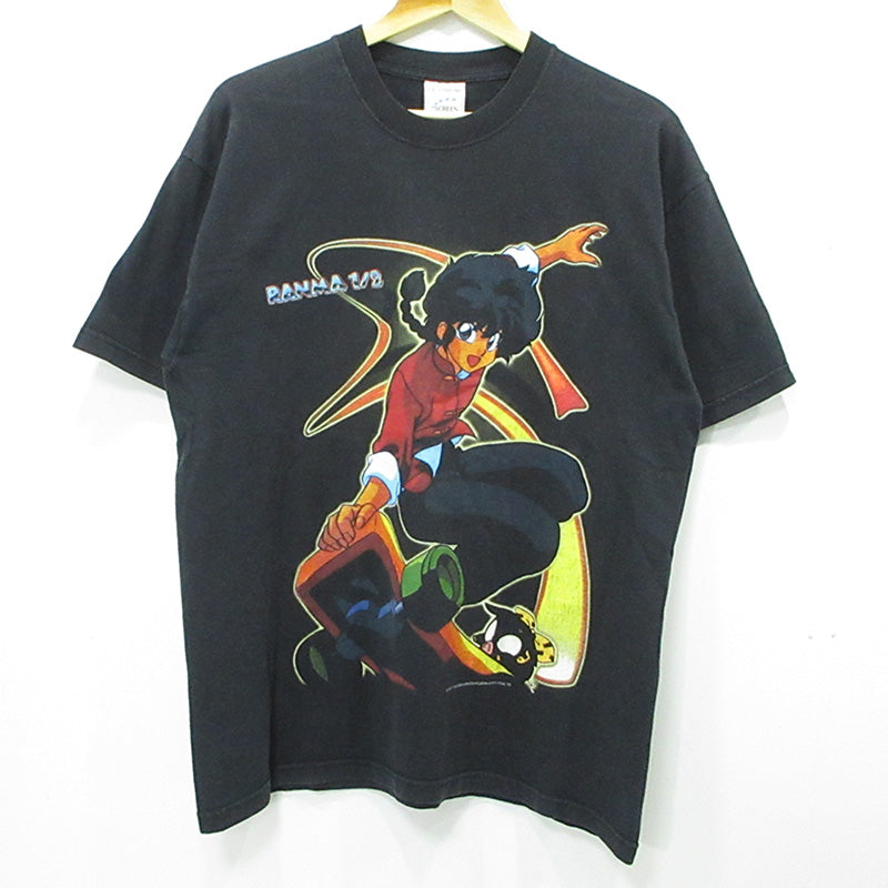OLD | オールド Screen Stars × Fruit of the Loom スクリーンスターズ × フルーツオブザルーム らんま1/2半袖Tシャツ 99年 コピーライト 乱馬 半袖Ｔシャツ ブラック サイズ：L【三重本店】