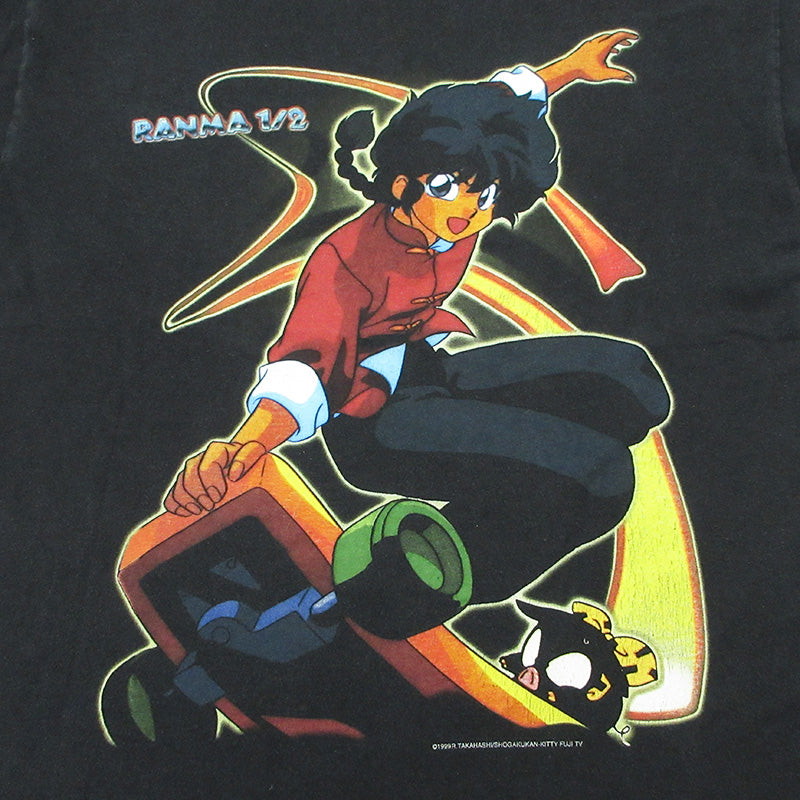 OLD | オールド Screen Stars × Fruit of the Loom スクリーンスターズ × フルーツオブザルーム らんま1/2半袖Tシャツ 99年 コピーライト 乱馬 半袖Ｔシャツ ブラック サイズ：L【三重本店】