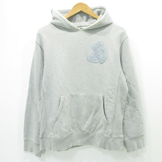STUSSY | ステューシー ロゴワッペン長袖パーカー 裏起毛 紺タグ 90's パーカー グレー サイズ：M【三重本店】