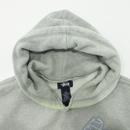 STUSSY | ステューシー ロゴワッペン長袖パーカー 裏起毛 紺タグ 90's パーカー グレー サイズ：M【三重本店】