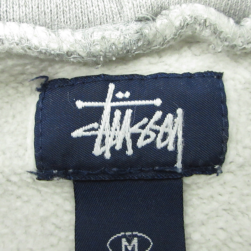 STUSSY | ステューシー ロゴワッペン長袖パーカー 裏起毛 紺タグ 90's パーカー グレー サイズ：M【三重本店】