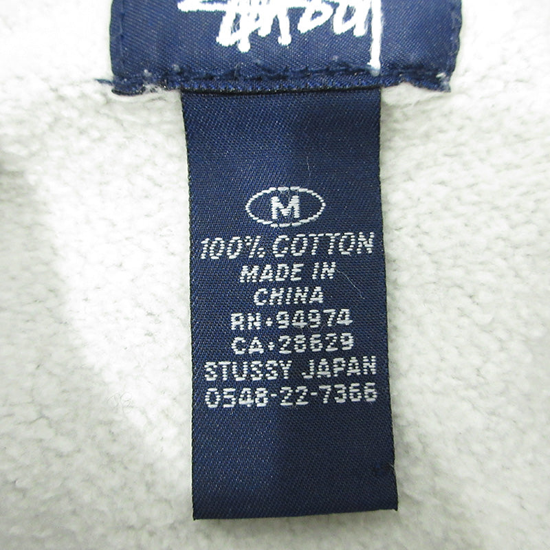 STUSSY | ステューシー ロゴワッペン長袖パーカー 裏起毛 紺タグ 90's パーカー グレー サイズ：M【三重本店】
