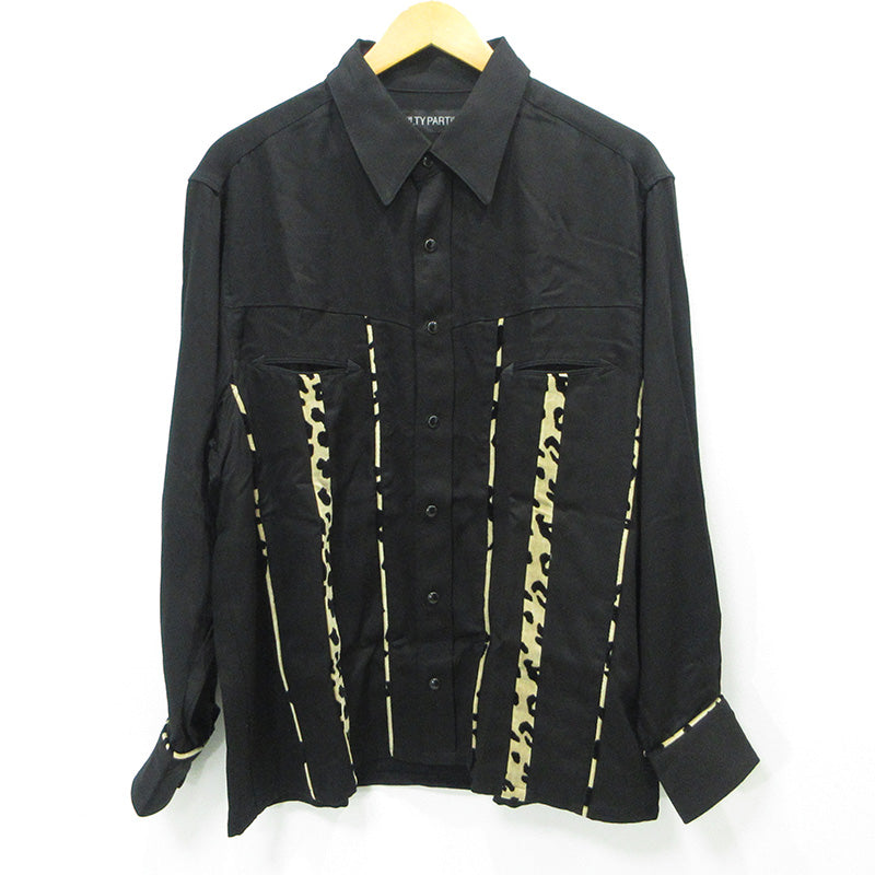WACKOMARIA | ワコマリア WESTERN SHIRT ウエスタンシャツ 総柄ライン長袖シャツ アニマル柄 レオパード 長袖シャツ 24FW-WMS-WS03 ブラック サイズ：M【三重本店】