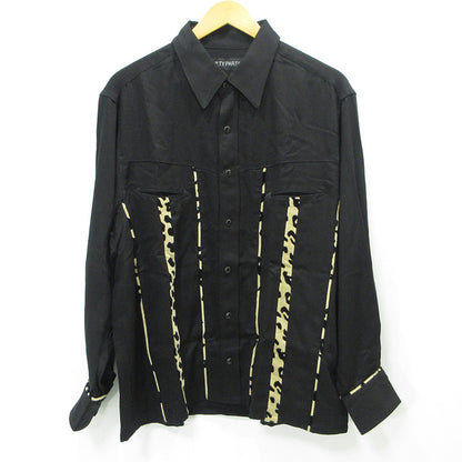 WACKOMARIA | ワコマリア WESTERN SHIRT ウエスタンシャツ 総柄ライン長袖シャツ アニマル柄 レオパード 長袖シャツ 24FW-WMS-WS03 ブラック サイズ：M【三重本店】