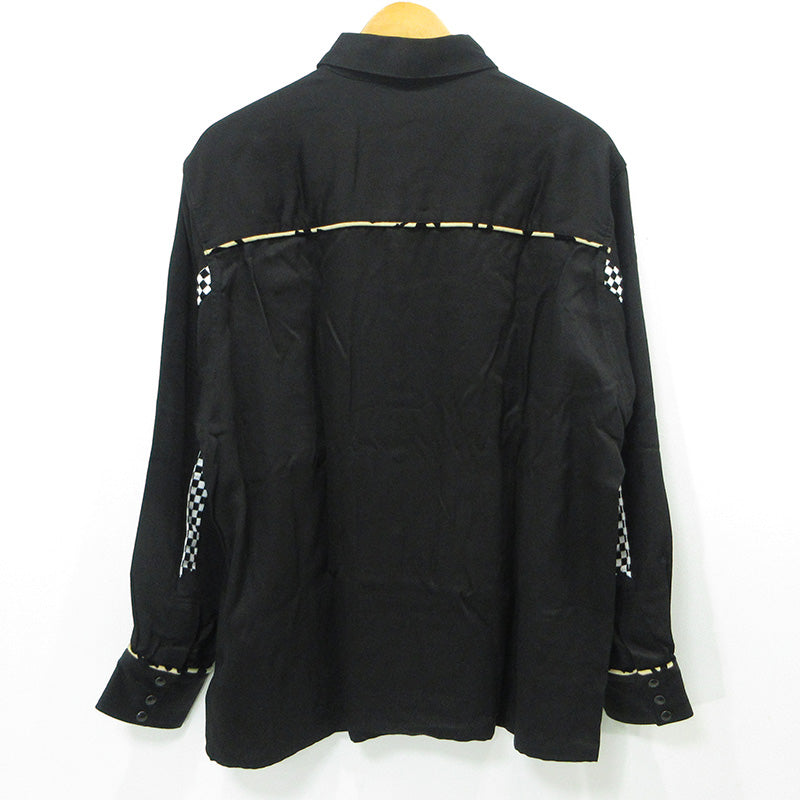WACKOMARIA | ワコマリア WESTERN SHIRT ウエスタンシャツ 総柄ライン長袖シャツ アニマル柄 レオパード 長袖シャツ 24FW-WMS-WS03 ブラック サイズ：M【三重本店】
