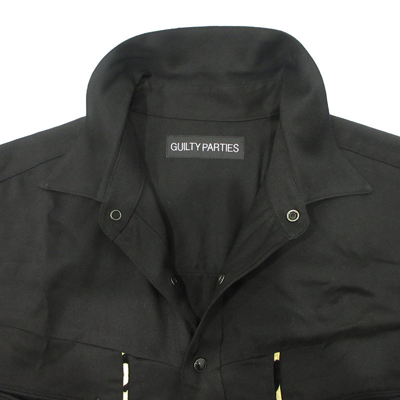 WACKOMARIA | ワコマリア WESTERN SHIRT ウエスタンシャツ 総柄ライン長袖シャツ アニマル柄 レオパード 長袖シャツ 24FW-WMS-WS03 ブラック サイズ：M【三重本店】