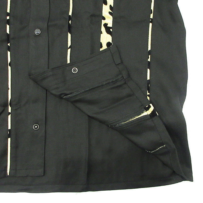 WACKOMARIA | ワコマリア WESTERN SHIRT ウエスタンシャツ 総柄ライン長袖シャツ アニマル柄 レオパード 長袖シャツ 24FW-WMS-WS03 ブラック サイズ：M【三重本店】
