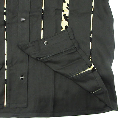 WACKOMARIA | ワコマリア WESTERN SHIRT ウエスタンシャツ 総柄ライン長袖シャツ アニマル柄 レオパード 長袖シャツ 24FW-WMS-WS03 ブラック サイズ：M【三重本店】