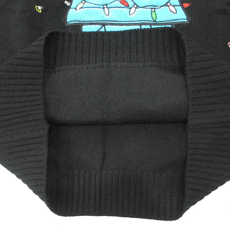 RIPNDIP | リップンディップ Nerm Christmas Light Up Knit Sweater ナームクリスマスライトアップニットセーター 猫イルミネーション長袖セーター 照明付き セーター ブラック サイズ：L【三重本店】
