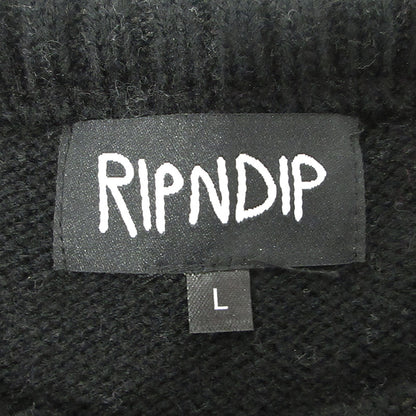 RIPNDIP | リップンディップ Nerm Christmas Light Up Knit Sweater ナームクリスマスライトアップニットセーター 猫イルミネーション長袖セーター 照明付き セーター ブラック サイズ：L【三重本店】