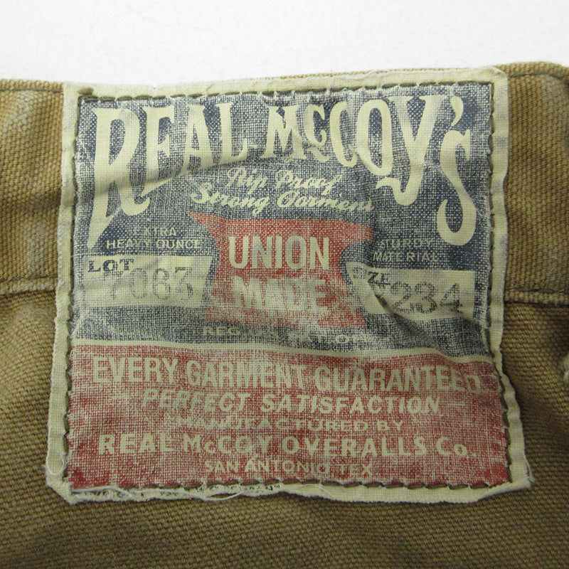 The REAL McCOY'S | ザリアルマッコイズ ダックダブルニーペインターパンツ USED加工ワークパンツ ダメージ加工 パンツ 7063 ライトブラウン ベージュ系 サイズ：32【三重本店】