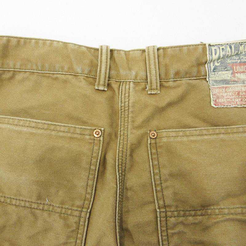 The REAL McCOY'S | ザリアルマッコイズ ダックダブルニーペインターパンツ USED加工ワークパンツ ダメージ加工 パンツ 7063 ライトブラウン ベージュ系 サイズ：32【三重本店】
