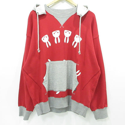 CUNE | キューン 後付けパーカー うさぎプリント パーカー ANFHD06RED レッド サイズ：3【三重本店】