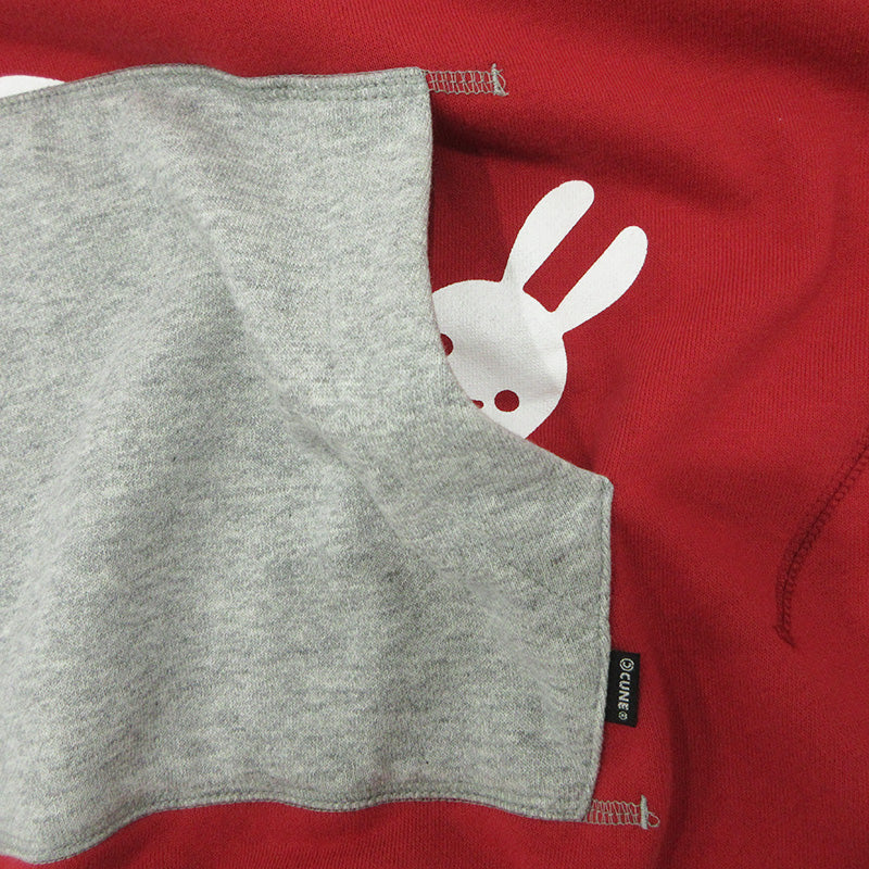 CUNE | キューン 後付けパーカー うさぎプリント パーカー ANFHD06RED レッド サイズ：3【三重本店】