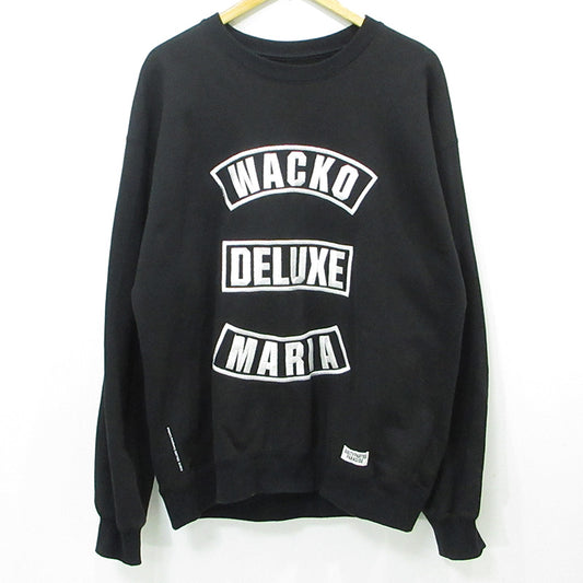 WACKOMARIA | ワコマリア × DELUXE デラックス ロゴ刺繍長袖スウェットシャツ 24ss スウェット 24SDWM2000 ブラック サイズ：L【三重本店】