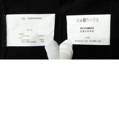 WACKOMARIA | ワコマリア × DELUXE デラックス ロゴ刺繍長袖スウェットシャツ 24ss スウェット 24SDWM2000 ブラック サイズ：L【三重本店】