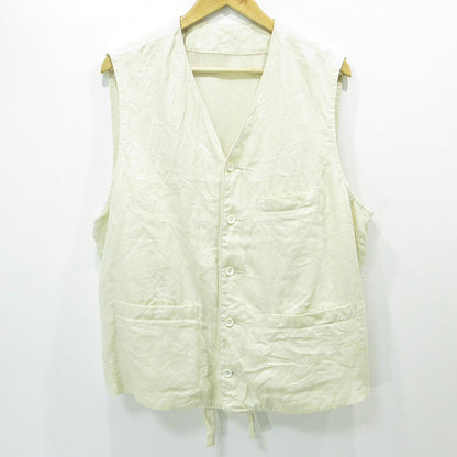 PORTER CLASSIC | ポータークラシック LINEN CLASSIC VEST リネンクラッシックベスト ベスト ホワイト系 ライトベージュ アイボリー 生成り サイズ：XL【三重本店】
