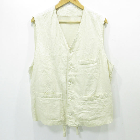 PORTER CLASSIC | ポータークラシック LINEN CLASSIC VEST リネンクラッシックベスト ベスト ホワイト系 ライトベージュ アイボリー 生成り サイズ：XL【三重本店】