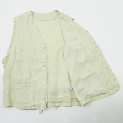 PORTER CLASSIC | ポータークラシック LINEN CLASSIC VEST リネンクラッシックベスト ベスト ホワイト系 ライトベージュ アイボリー 生成り サイズ：XL【三重本店】