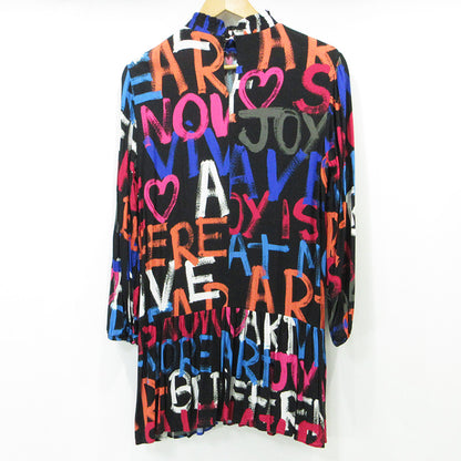 Desigual | デジグアル メッセージショートチュニックワンピース 総柄 ロゴプリント ワンピース 22WWVW10 ブラック マルチカラー サイズ：XL【三重本店】