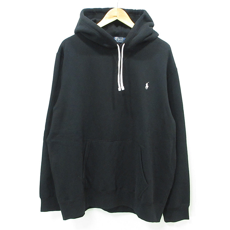 RALPH LAUREN | ラルフローレン × RON HERMAN ロンハーマン別注 SWEAT HOODIE ロゴ刺繍スウェットフーディー バックプリント裏起毛長袖パーカー パーカー 710891321002 ブラック サイズ：XL【三重本店】