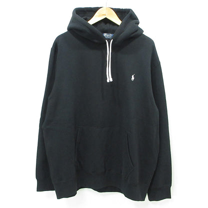 RALPH LAUREN | ラルフローレン × RON HERMAN ロンハーマン別注 SWEAT HOODIE ロゴ刺繍スウェットフーディー バックプリント裏起毛長袖パーカー パーカー 710891321002 ブラック サイズ：XL【三重本店】