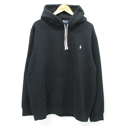 RALPH LAUREN | ラルフローレン × RON HERMAN ロンハーマン別注 SWEAT HOODIE ロゴ刺繍スウェットフーディー バックプリント裏起毛長袖パーカー パーカー 710891321002 ブラック サイズ：XL【三重本店】